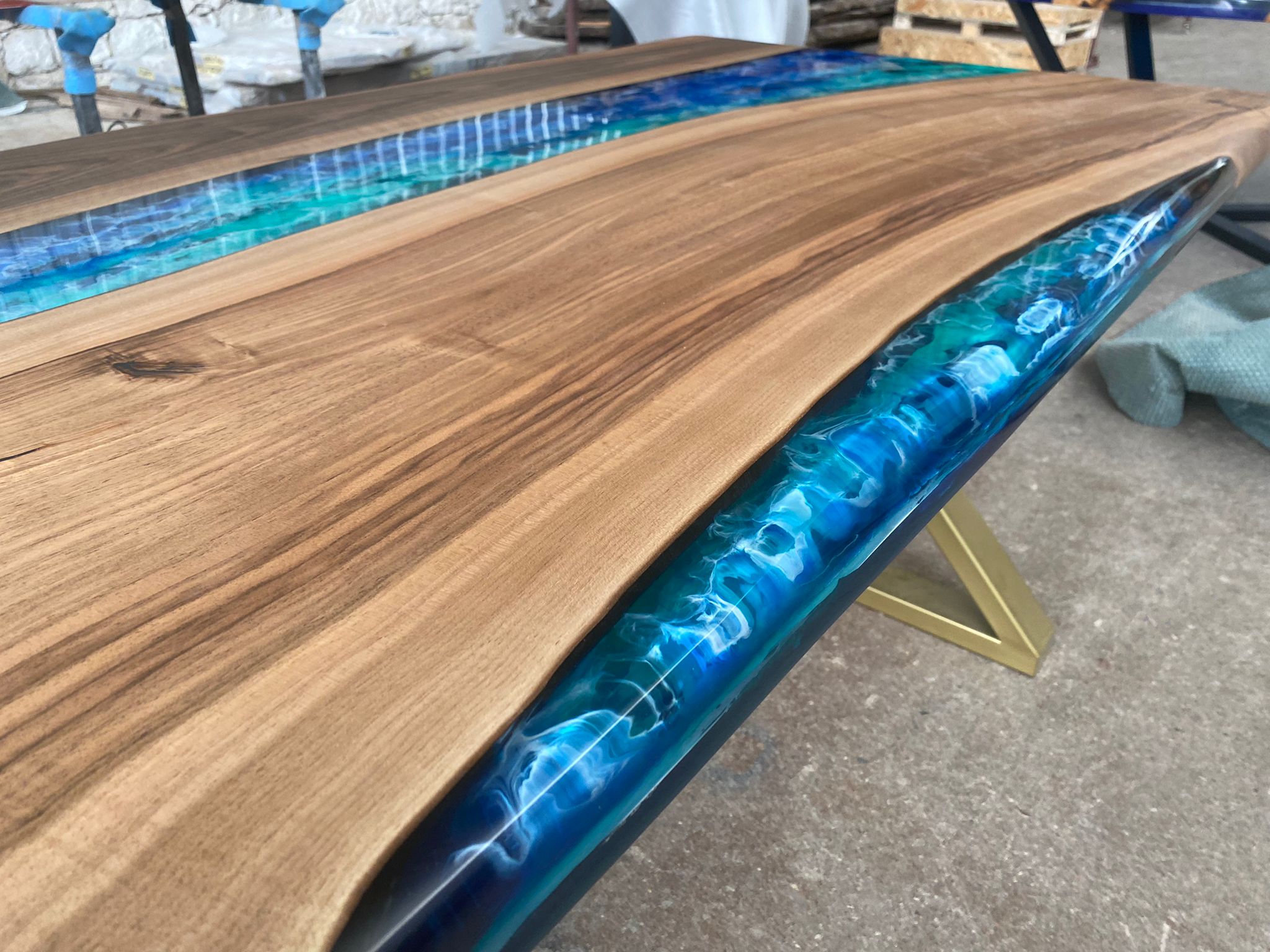 Custom Order 72” İnches Walnut wood epoxy dining table- Smokey Gray- Round  Table- Reserved for Jason – Ories Wood