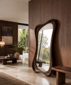 Walnut Wood 110x35 Inches Wooden Floor Mirror, Free shipping, Customs duties included, For Patelsita, Reserved